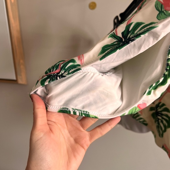 Tropical Monstera and Flamingo High-Waisted Bikini - Picture 13 of 15